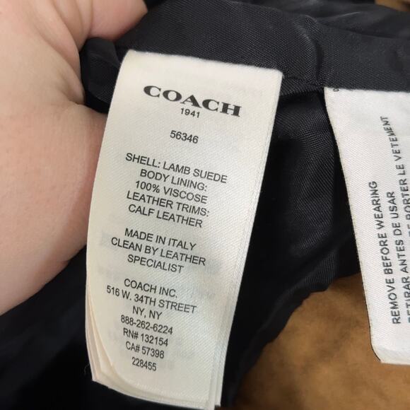 COACH 1941 Suede Lambs Leather Studded Jacket Tan Camel Sz 6 MSRP $1795 - Picture 9 of 12